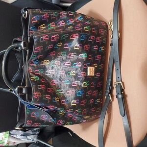 NWT Dooney Db75 Large Barlow Multicolor Satchel/Crossbody